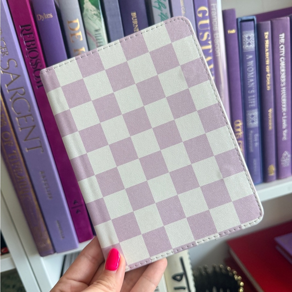 Purple Checker Kindle Case 6.8” 11th Gen Paperwhite